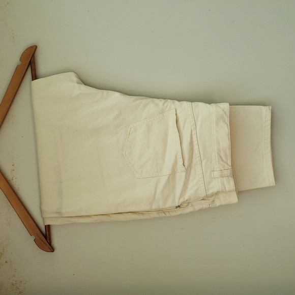 KOTN High Waist Tapered Trouser in Natural | white denim | size 12 - Picture 3 of 8